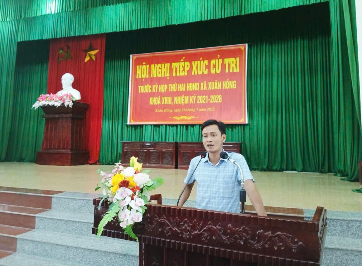 Hội nghị tiếp xúc cử tri trước kỳ họp thứ hai hội đồng nhân dân xã xuân hồng, khoá XVIII, nhiệm kỳ 2021 - 2026 