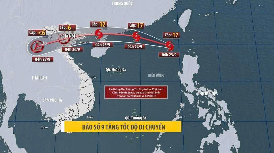Thông tin phòng chống thiên tai - Tin bão khẩn cấp (Cơn bão số 9).
