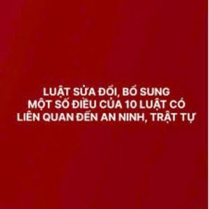 Luật sửa đổi, bổ sung một số điều của 10 luật có liên quan đến an ninh, trật tự