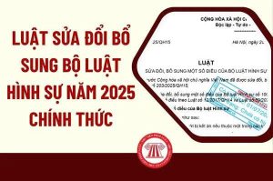 Luật sửa đổi, bổ sung một số điều của Bộ luật hình sự