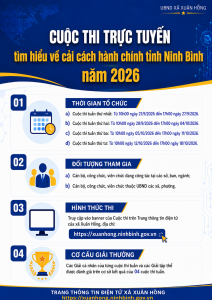 CUỘC THI TRỰC TUYẾN TÌM HIỂU VỀ CẢI CÁCH HÀNH CHÍNH TỈNH NINH BÌNH NĂM 2026