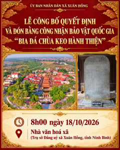 LỄ CÔNG BỐ QUYẾT ĐỊNH VÀ ĐÓN BẰNG CÔNG NHẬN BẢO VẬT QUỐC GIA “BIA ĐÁ CHÙA KEO HÀNH THIỆN”