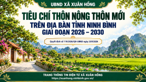 INFOGRAPHICS: TIÊU CHÍ NÔNG THÔN MỚI TRÊN ĐỊA BÀN TỈNH NINH BÌNH GIAI ĐOẠN 2026 – 2030